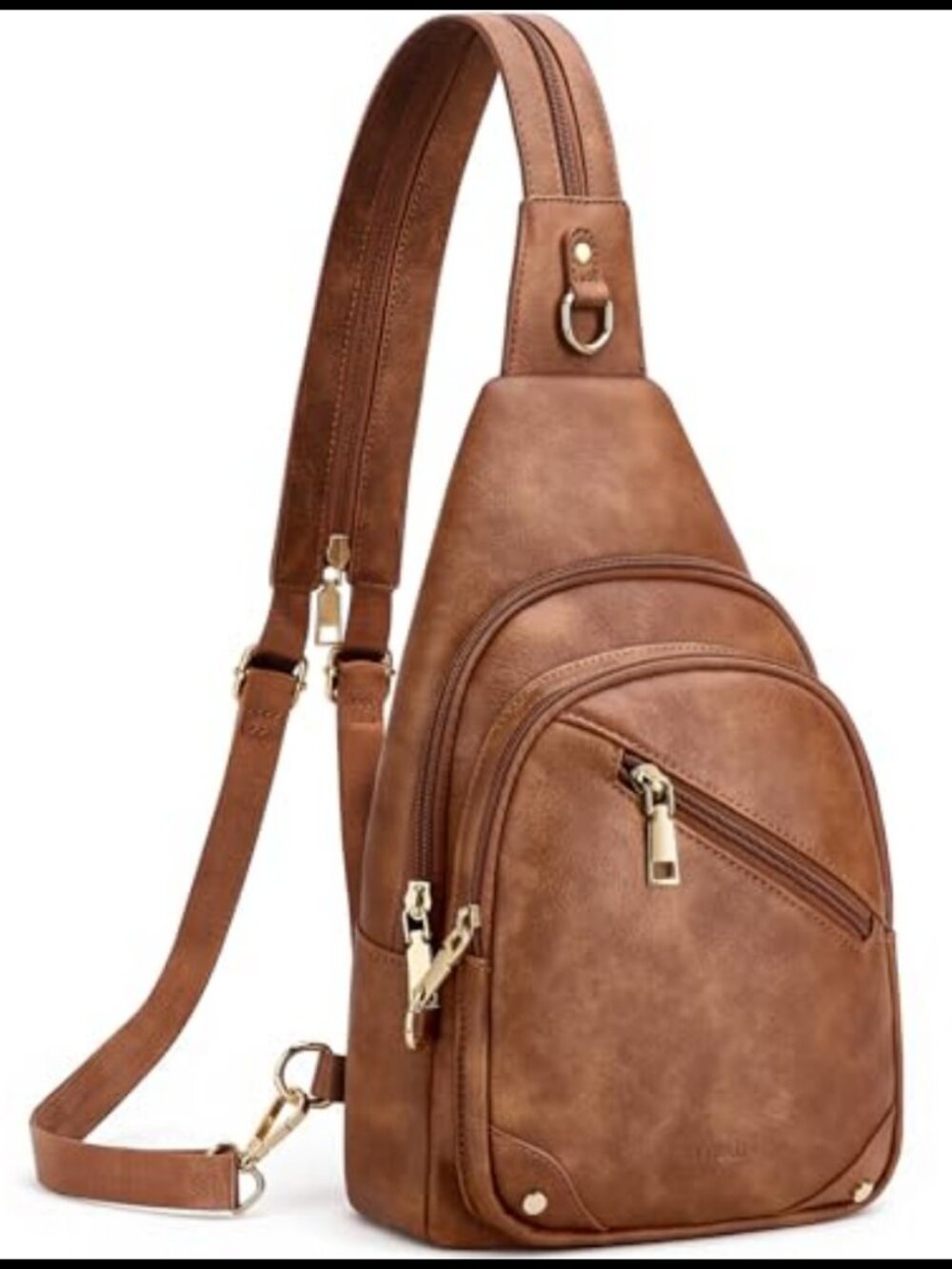Anti Theft RFID Sling Bag Convertible Faux Leather Crossbody Purse
